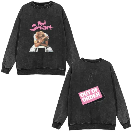 Discover 1986 Rod Stewart Double Sided Mineral Wash Sweatshirts