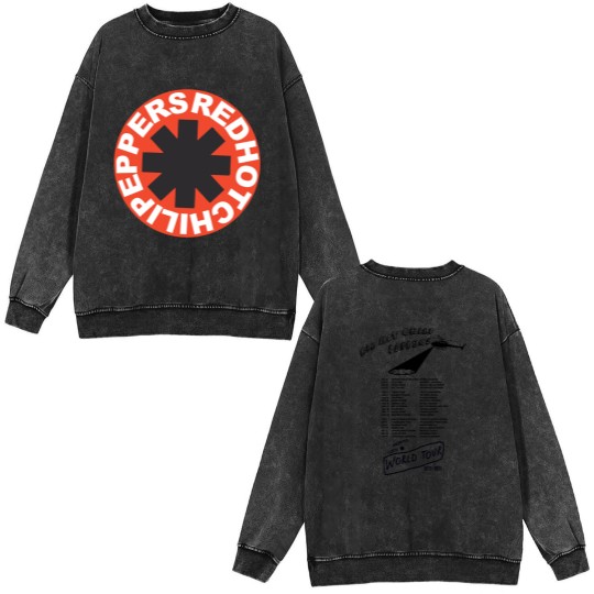 Discover Red Hot Chili Peppers 2022 World Tour Double Sided Mineral Wash Sweatshirts