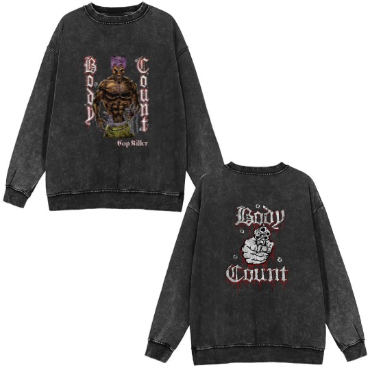 Discover New D T G printed  Double Sided Mineral Wash Sweatshirts - BODY COUNT