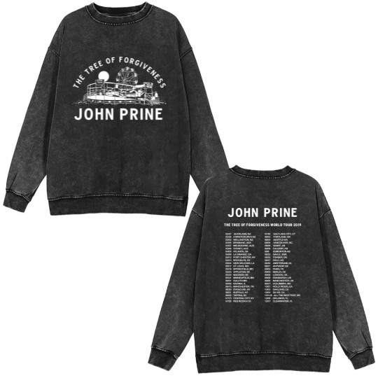 Discover John Prine 2019 World Tour Double Sided Mineral Wash Sweatshirts