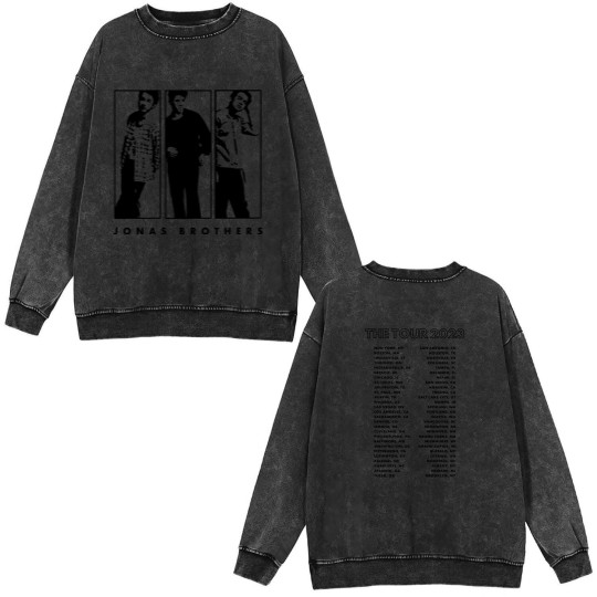 Discover The Tour Double Sided Mineral Wash Sweatshirts, Jonas Brothers Merch, Jonas Brothers Tour