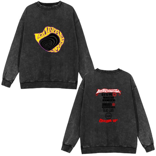 Discover Lollapalooza 1992 Concert Tour Double Sided Mineral Wash Sweatshirts