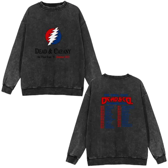 Discover Dead and Company The Final 2023 Summer Tour Double Sided Mineral Wash Sweatshirts, Dead and Company Double Sided Mineral Wash Sweatshirts