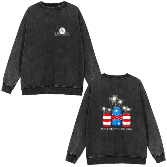 Discover Southern Couture SC Classic Mason Jar Sparklers Womens Classic Fit Double Sided Mineral Wash Sweatshirts - Navy