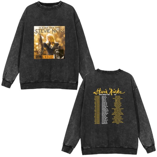 Discover Stevie Nicks 24 Karat Gold Tour Dates Pretenders Double Sided Mineral Wash Sweatshirts