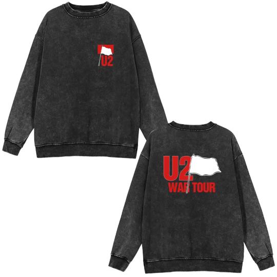 Discover Vintage The U2 Tour Music Band Double Sided Mineral Wash Sweatshirts