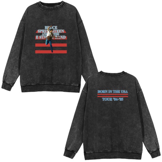 Discover Bruce Springsteen Double Sided Mineral Wash Sweatshirts, Bruce Springsteen, Springsteen Concert