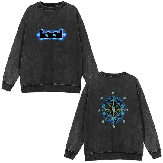 Discover Tool Blue Nerve Ending Music Band Double Sided Mineral Wash Sweatshirts