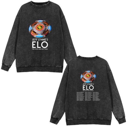 Discover Jeff Lynne's ELO - The Over and Out Tour 2024 Double Sided Double Sided Mineral Wash Sweatshirts