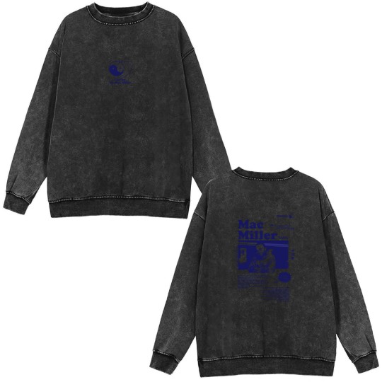 Discover macmiller Circles Double Sided Mineral Wash Sweatshirts, macmiller Merch For Fans, Vintage Style Unisex Double Sided Mineral Wash Sweatshirts