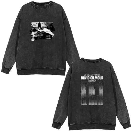 Discover Luck And Strange David Gilmour Tour 2024 Double Sided Mineral Wash Sweatshirts