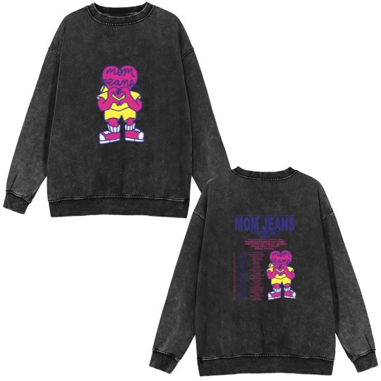 Discover Mom Jeans 2024 Tour Double Sided Mineral Wash Sweatshirts, Mom Jeans Band Fan Double Sided Mineral Wash Sweatshirts