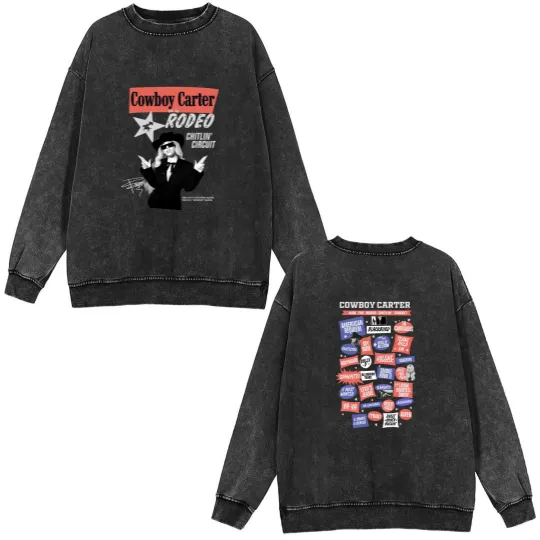 Discover Beyonce Cowboy Carter Double Sided Mineral Wash Sweatshirts, Levii's Jeans Double Sided Mineral Wash Sweatshirts, Cowboy Carter Double Sided Mineral Wash Sweatshirts