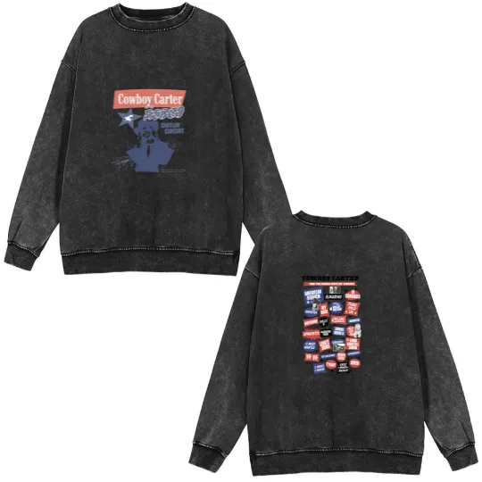 Discover Beyonce Cowboy Carter  Color Double Sided Mineral Wash Sweatshirts