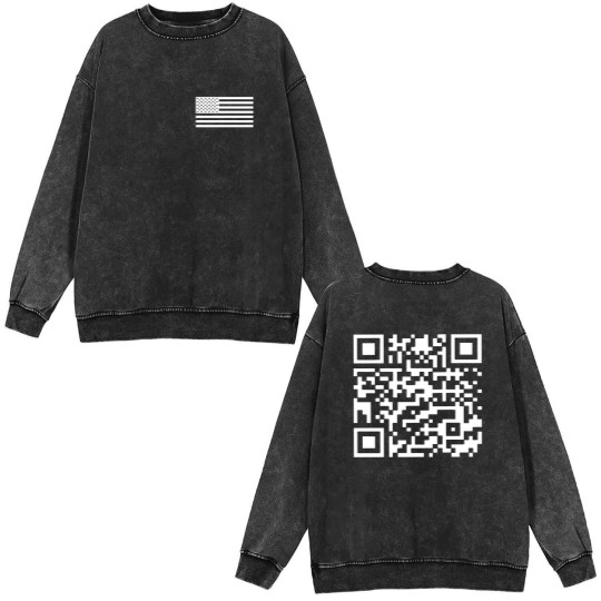 Discover Trump Dance Qr Code Double Sided Mineral Wash Sweatshirts, Trump Dancing, Republican Gift