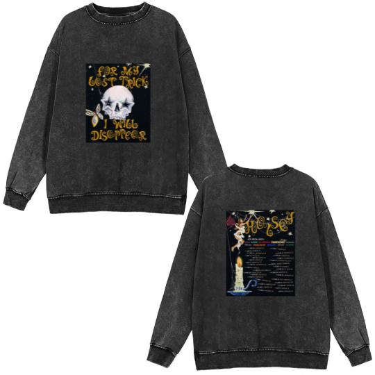 Discover 2025 Halsey For My Last Trick The Tour Double Sided Mineral Wash Sweatshirts, Halsey 2025 Concert