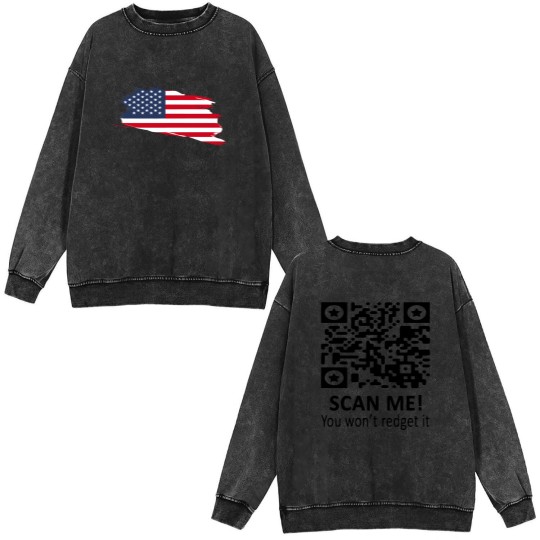 Discover Trump Qr Double Sided Mineral Wash Sweatshirts, Viral Trump Dance Ymca Qr Code