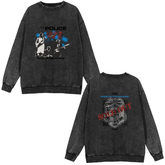 Discover The Police Ghost in the Machine Phrase II 1982 Concert Tour Double Sided Mineral Wash Sweatshirts, The Police