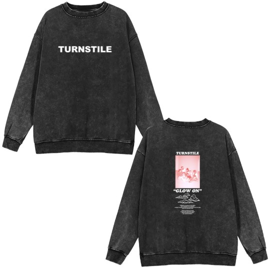 Discover Turnstile Tour 2022 Double Sided Mineral Wash Sweatshirts, Turnstile Double Sided Mineral Wash Sweatshirts