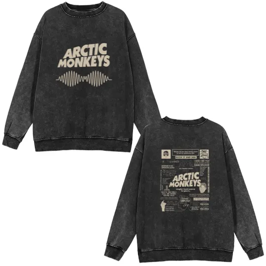 Discover Arctic Monkeys Music Album Graphic Double Sided Mineral Wash Sweatshirts