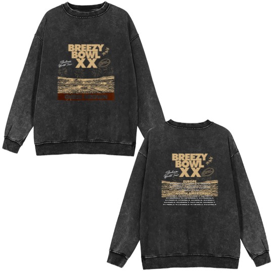 Discover Breezy Bowl XX Tour 2025 2 Sides Print Double Sided Mineral Wash Sweatshirts, Comfort Colors 2025