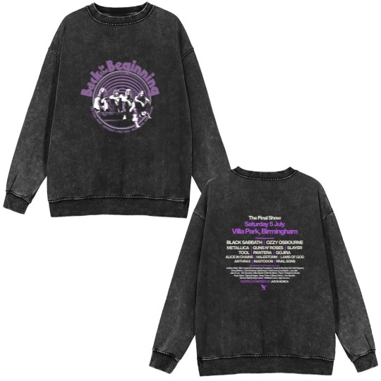 Discover Black Sabbath x Ozzy Final Show 2025 Villa Park Double Sided Mineral Wash Sweatshirts Two Sided Double Sided Mineral Wash Sweatshirts