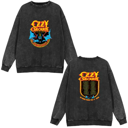 Discover Ozzy Osbourne No More Tours Vol 2 Tour Double Sided Mineral Wash Sweatshirts