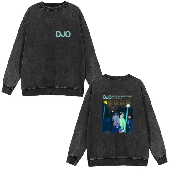 Discover Djo Back on You World Tour 2025 Double Sided Mineral Wash Sweatshirts The Crux Album New 2025 Double Sided Mineral Wash Sweatshirts