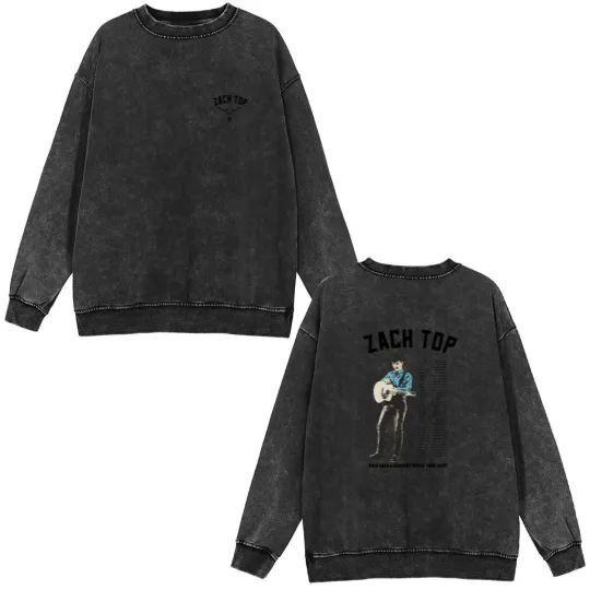Discover Zach Top 2025 Natural Tour Double Sided Mineral Wash Sweatshirts Double Sided Double Sided Mineral Wash Sweatshirts All Size