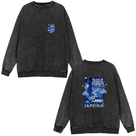 Discover 2025 Anime K-Pop Demon Hunters Derpy Tiger Double Sided Mineral Wash Sweatshirts Men Women