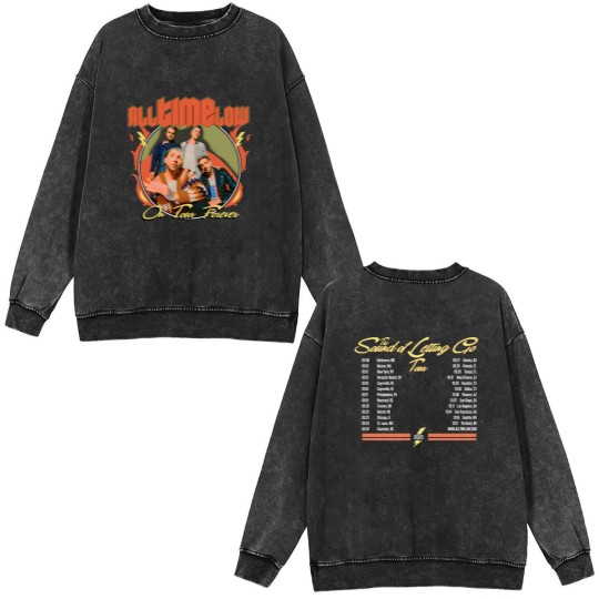 Discover All Time Low The Sound of Letting Go Tour Double Sided Mineral Wash Sweatshirts