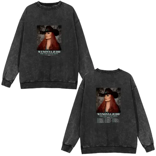 Discover Wynonna Judd The Greatest Hits Tour 2025 Double Sided Mineral Wash Sweatshirts