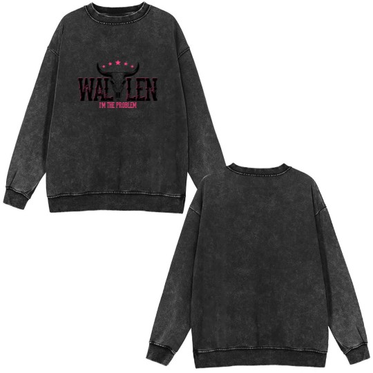 Discover Wallen Western I'm The Problem Album Double Sided Mineral Wash Sweatshirts, Wallen Western Double Sided Mineral Wash Sweatshirts