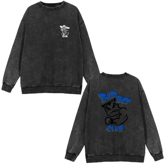 Discover Vintage BAD BOY CLUB Double Sided Mineral Wash Sweatshirts