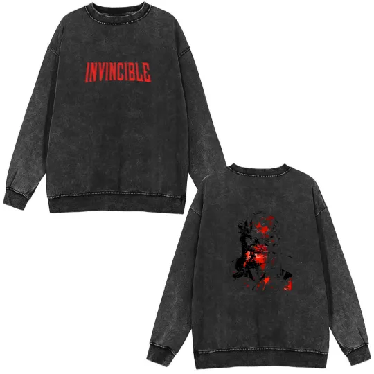 Discover Conquest Invincible Double Sided Mineral Wash Sweatshirts, Invincible Mark Grayson Atom Eve Love Comics, Invincible Graphi