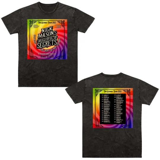 Discover Nick Mason's Saucerful of Secrets Tour 2022 Double Sided Mineral Wash T Shirts