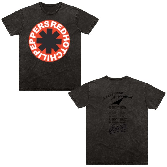 Discover Red Hot Chili Peppers 2022 World Tour Double Sided Mineral Wash T Shirts
