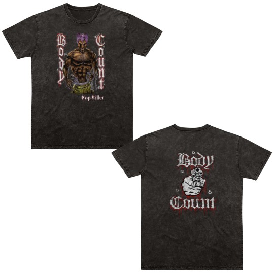 Discover New D T G printed  Double Sided Mineral Wash T Shirts - BODY COUNT