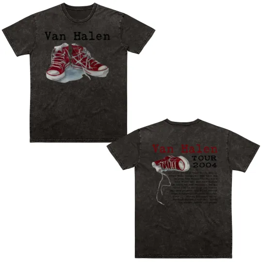 Discover 2004 van Tour Double Sided Mineral Wash T Shirts, van White Red Shoes Tour Double Sided Mineral Wash T Shirts