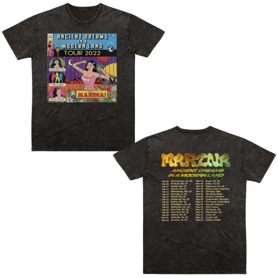 Discover Marina and the Diamonds Ancient Dreams in a Modern Land Tour 2022 Double Sided Mineral Wash T Shirts