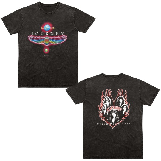 Discover 80s Journey Departure 1980 Album Cover Art Alton Kelley Rock Double Sided Mineral Wash T Shirts Medium