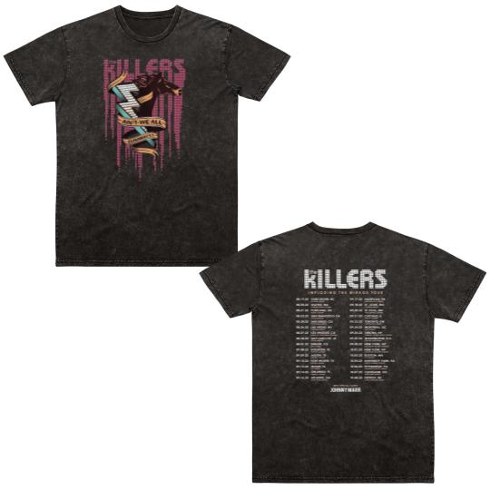 Discover The Killers Tour 2022  Double Sided Double Sided Mineral Wash T Shirts