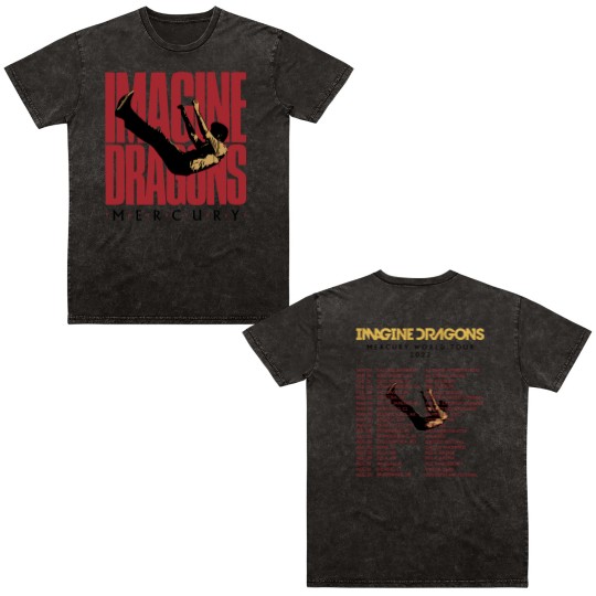 Discover Imagine Dragon Double Sided Mineral Wash T Shirts, Mercury Tour 2023 Double Sided Mineral Wash T Shirts