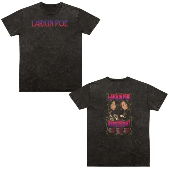 Discover Larkin Poe Blood Harmony Tour 2023 Double Sided Mineral Wash T Shirts