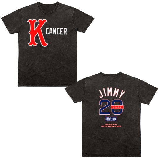 Discover Baseball Boston Red Double Sided Mineral Wash T Shirts, The Jimmy Fund K Cancer Double Sided Mineral Wash T Shirts