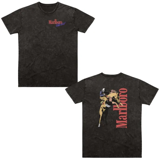 Discover Vintage Marlboro Cowboy Wild West Double Sided Mineral Wash T Shirts, Country Music, Cowboy Killer.