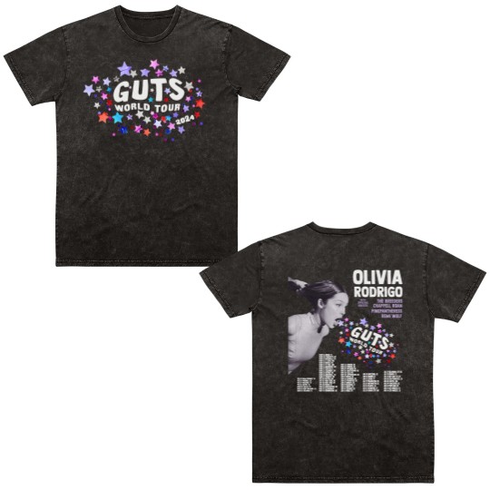 Discover GUTS World Tour Olivia Rodrigo Double Sided Mineral Wash T Shirts