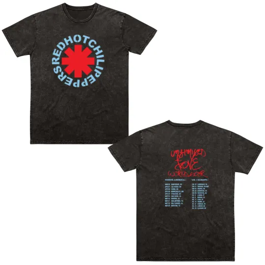 Discover Red Hot Chili Peppers Vintage Double Sided Mineral Wash T Shirts, Red Hot Chili Peppers 2 Sides Double Sided Mineral Wash T Shirts