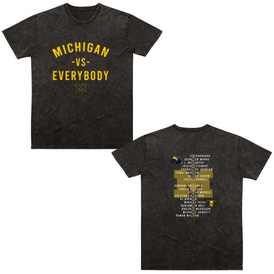 Discover Michigan vs everybody Great American Football Fans Double Sided Mineral Wash T Shirts