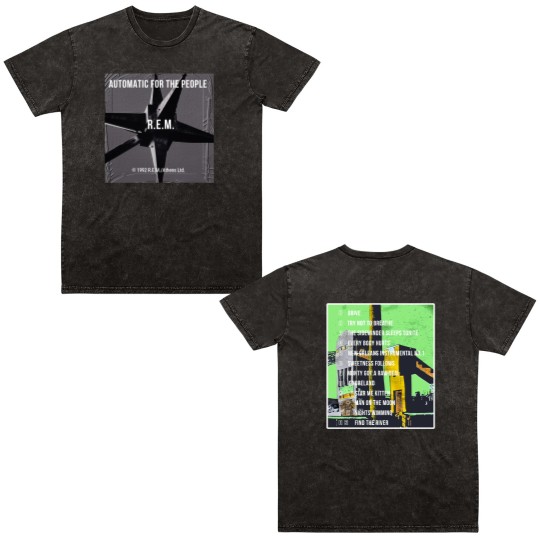 Discover R.E.M. Automatic For The People Tour 1992 Double Sided Mineral Wash T Shirts